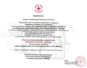 BLAGOSLOV AVTOBUSA ZA ODVZEM KRVI IN KRVODAJALSKA AKCIJA